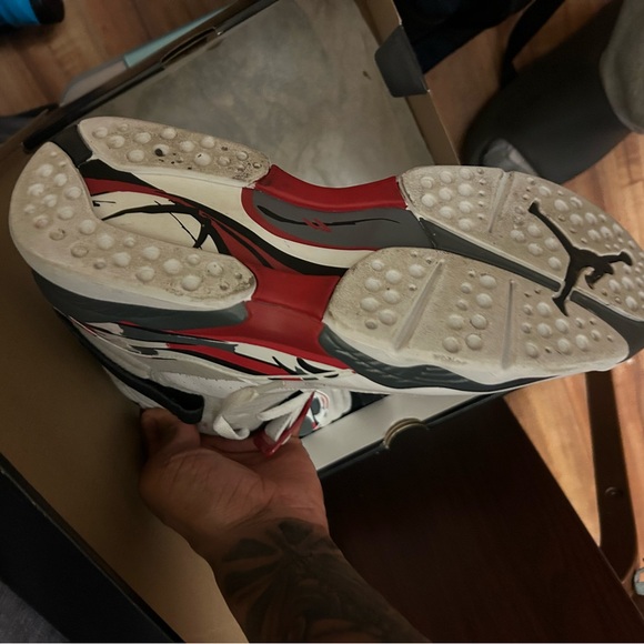Jordan White and Red Sneakers